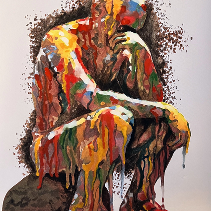 Grubbelgubbe Sandman aquarelle vattenfrg tavla fdelsedag Grubbelgubbe Sandman aquarelle vattenfrg tavla fdelsedag